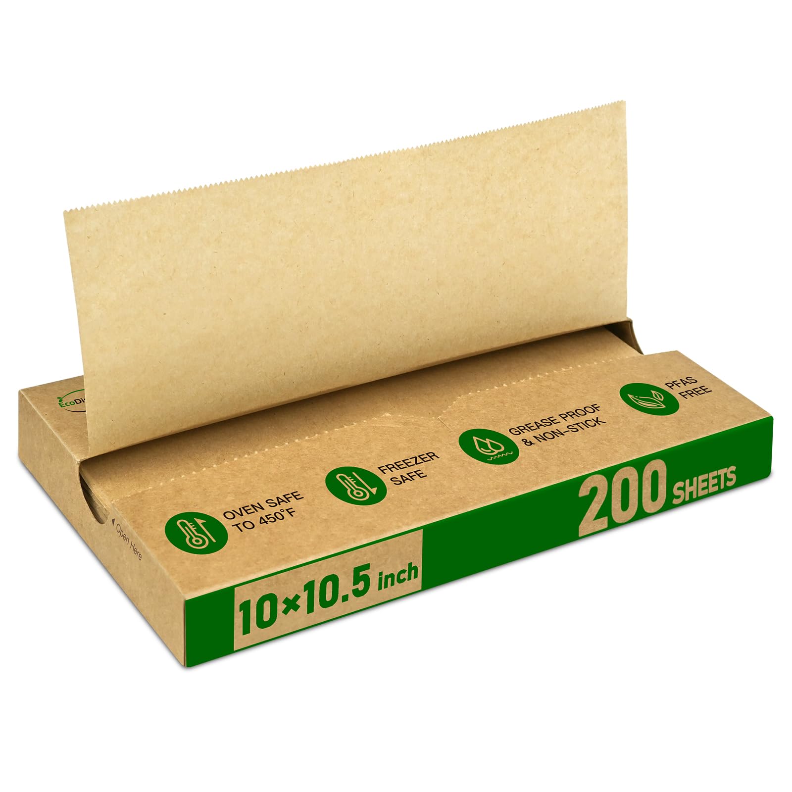 EcoDispose 10" x 10-1/2" Kraft Precut POP UP Deli Paper Sheet, Interfolded Heavy Paper for Food Wrap and Serving (Pack 200)