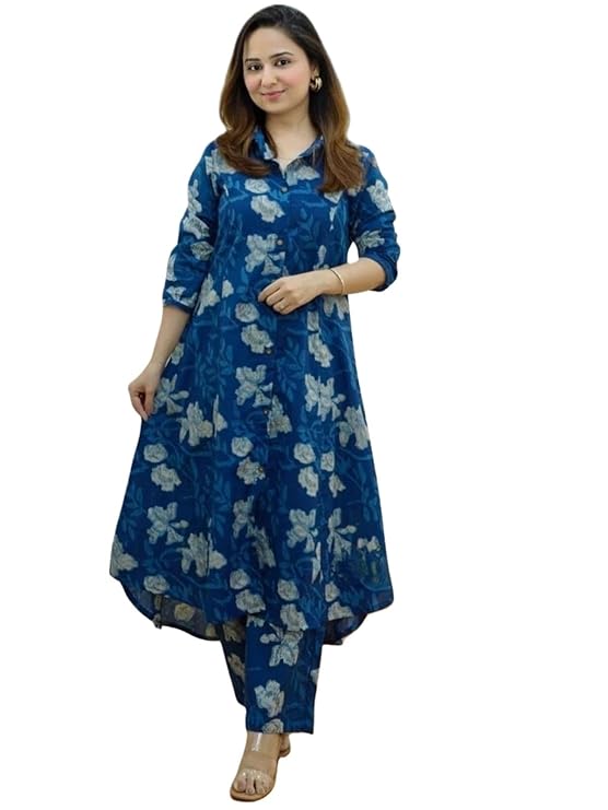 GRECIILOOKS Women Co Ord Set for Women | Co Ord Set for Women Stylish | Kurta Set for Women | Kurta Set | Ethnic Co Ord Set for Women | 3/4 Sleeve Women Co-ord set – BLUE