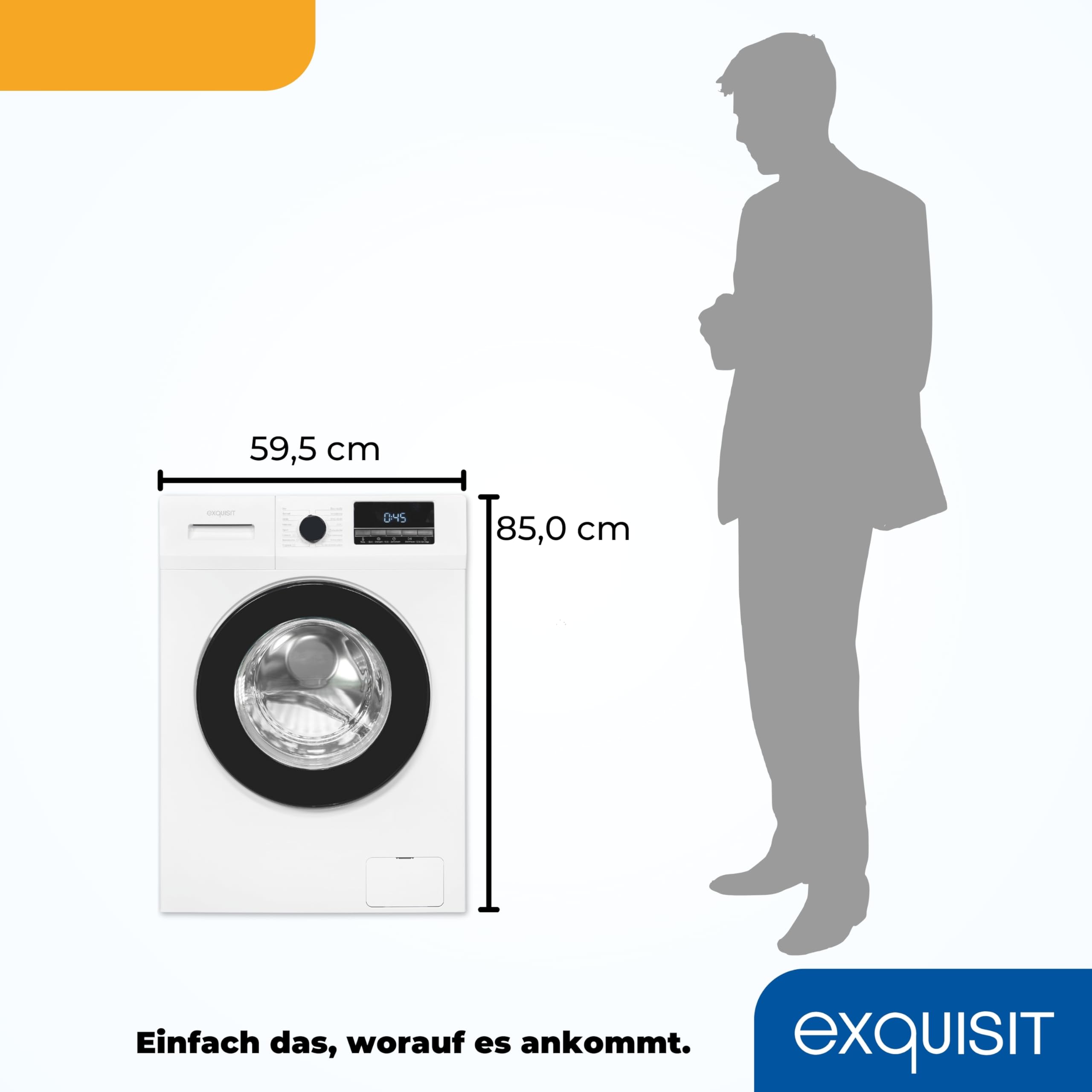 Exquisit Lavatrice WA8014-340A bianca | Lavatrice 8 kg | Efficienza energetica A | 16 programmi di lavaggio | Sicurezza bambini | Scelta orario di inizio