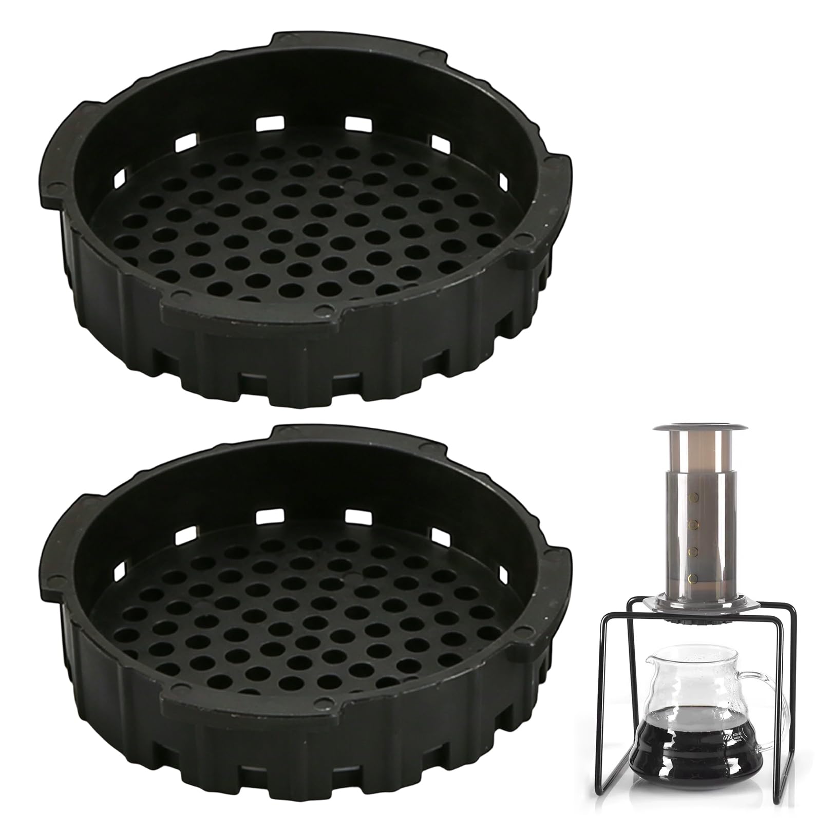 2 Pack Replacement Compatible with Aeropress Flow Control Filter Cap,2.88in Reusable Pressure-Actuated Coffee Filter Cap Compatible with Aeropress Filter Caps Accessories,BPA-Free and Easy to Install