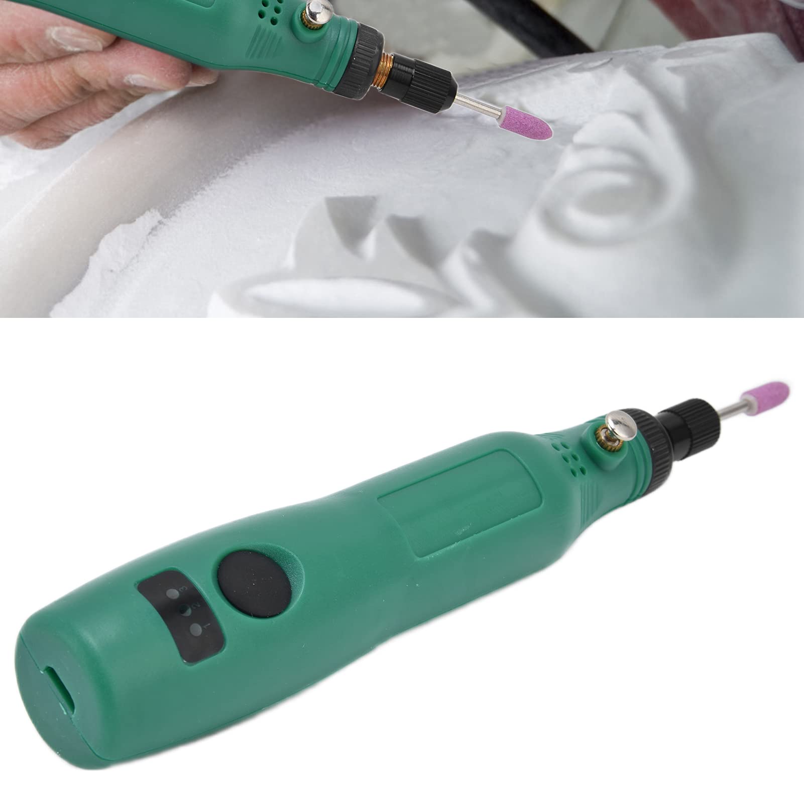 Mini elektrische boormachine, 18 stuks, mini elektrische boormachine, slijpset, graveerstiftset, roterende gereedschappen voor het slijpen en polijsten AC100-240 V P‑500-8 (Europese stekker