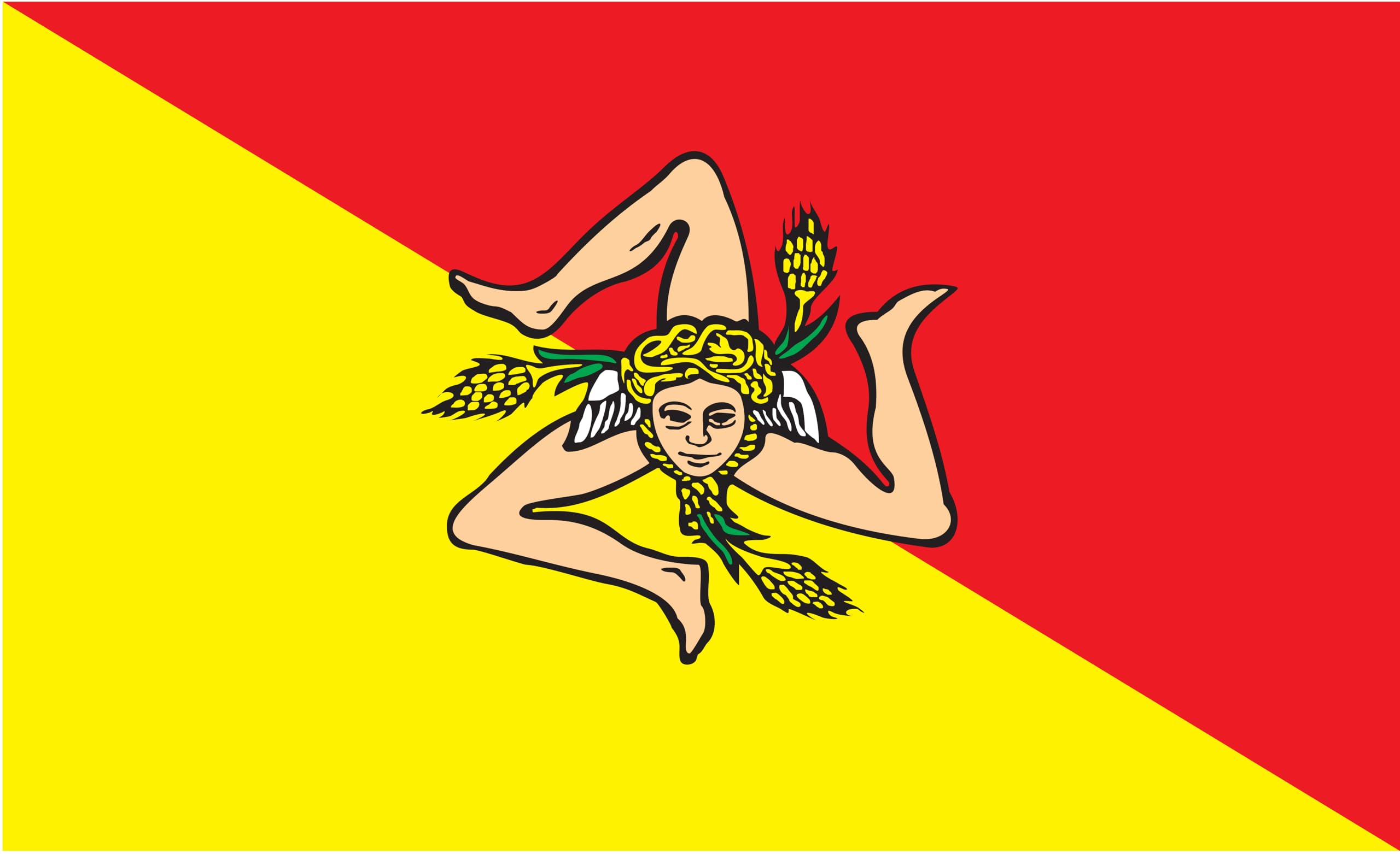 Drapeau de la Sicile de 120x80 cm pour pavoiser votre bateau et vos fêtes italiennes