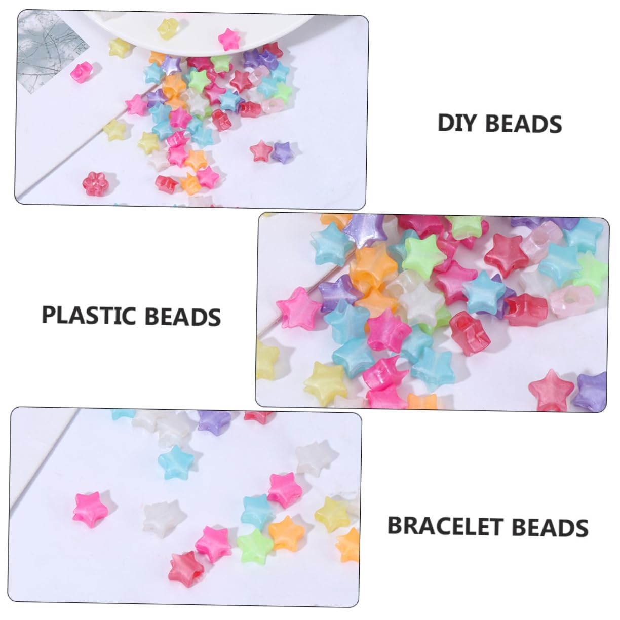 DOITOOL 3 Series Accesorios Para Joyería Diy Perlas Espaciadoras De Plástico Forma De Beads Para Pulseras Y Collares 400 Piezas*3