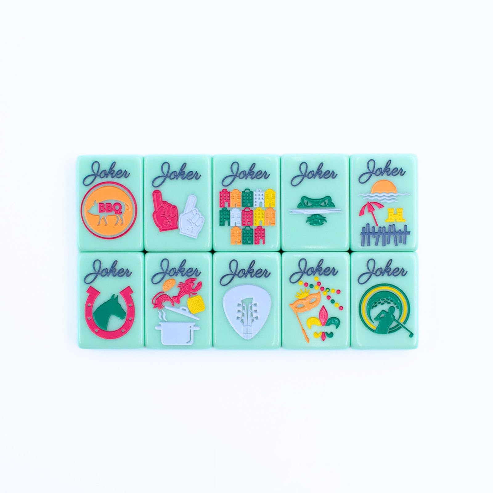 Set Mahjong americano verde menta, 160 tessere acriliche premium