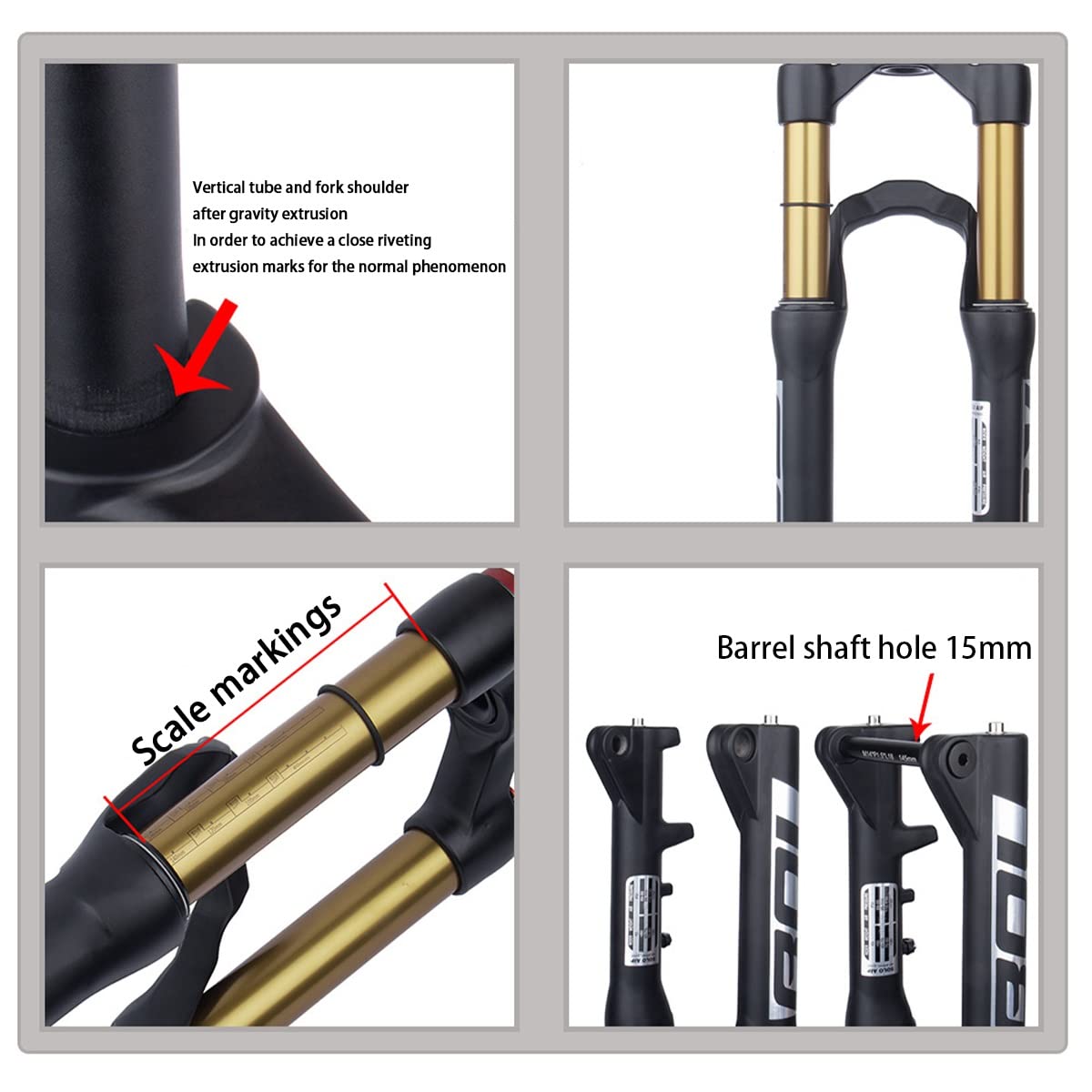 Fourche Suspension VTT 20 Pouces – Course 100 Mm, Hydraulique, Verrouillage Par Câble, Compatible Disque Et V-Brake
