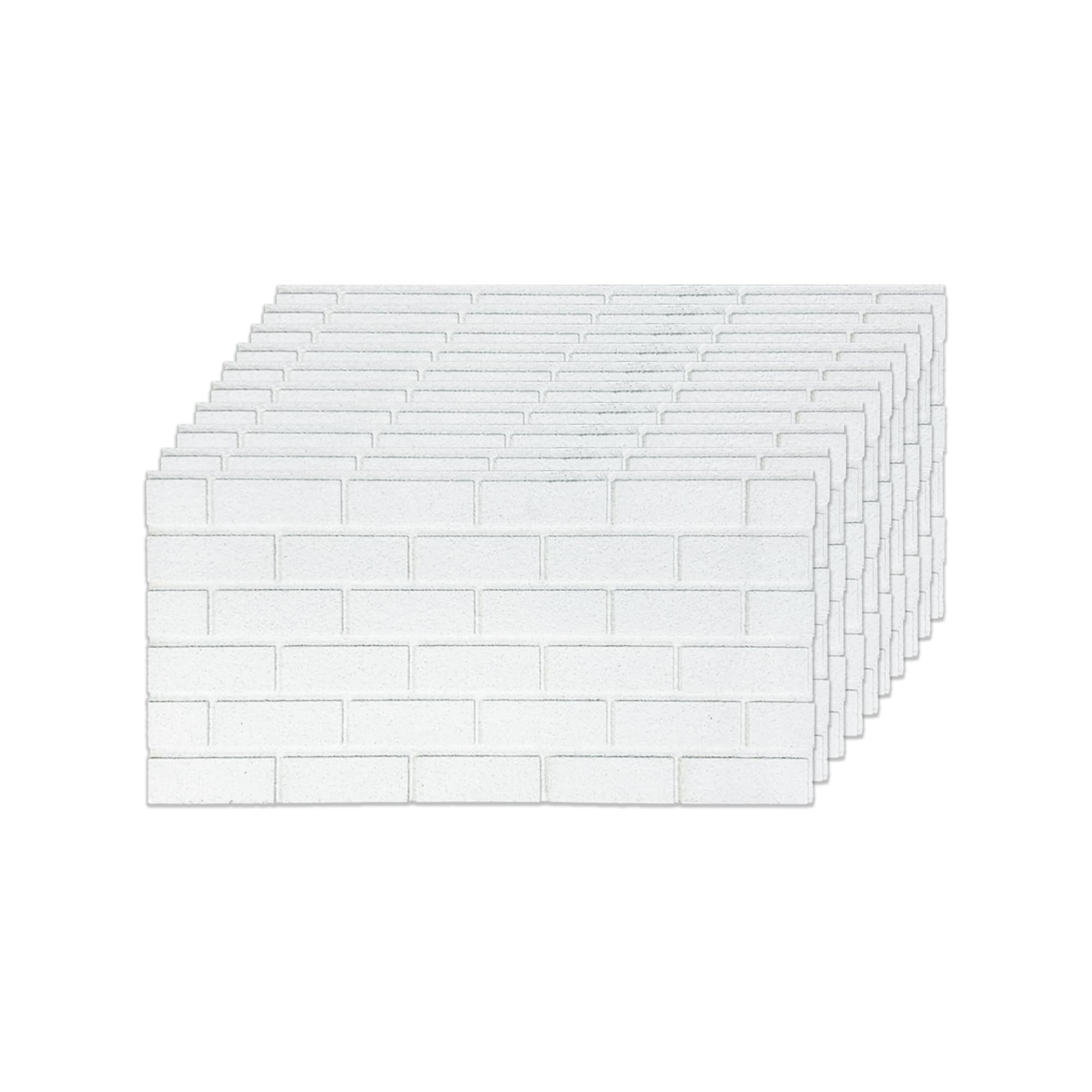 IZODEKOR White Brick Effect Paintable 3D Wall Panels - Set of 10 DIY Polystyrene Wall Cladding for Kitchen, Living Room, Bedroom, Balcony and Patio