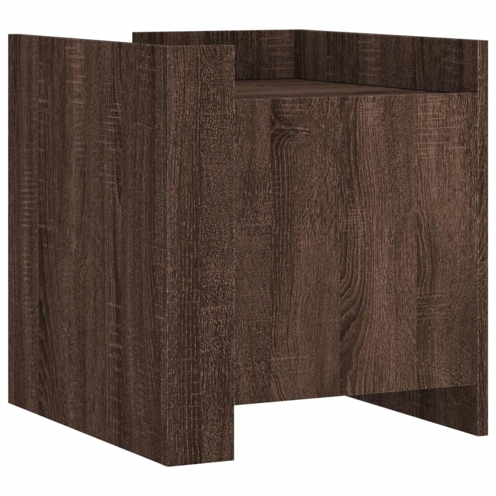 Comodino Rovere Marrone 45x50x50 cm Truciolato Design Elegante Robustezza Stabile Resistente Umidità Ampio Spazio Portaoggetti Camera Letto Soggiorno Facile Pulizia Assemblaggio