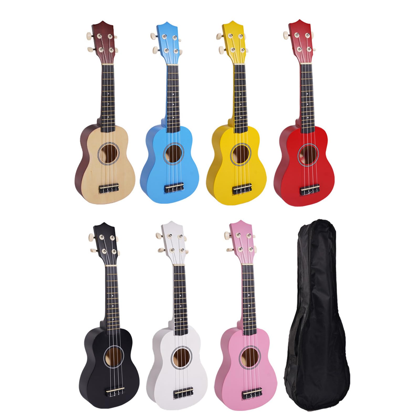 Ukulele classico da 53,3 cm, facile da trasportare per principianti, struttura in legno, adatto per studenti e artisti all'aperto