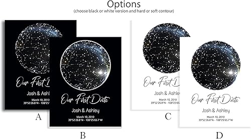 Miniatura 2 de STICKERSFORLIFE Cartel de constelaciones de mapa de estrellas personalizadas póster de cielo nocturno arte de pared regalo de ocasión especial