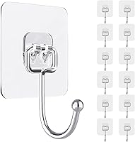 Vista 11 de ZESLMG Ganchos de pared adhesivos para colgar, paquete de 32 ganchos autoadhesivos resistentes de 10kg transparentes, removibles, sin daños
