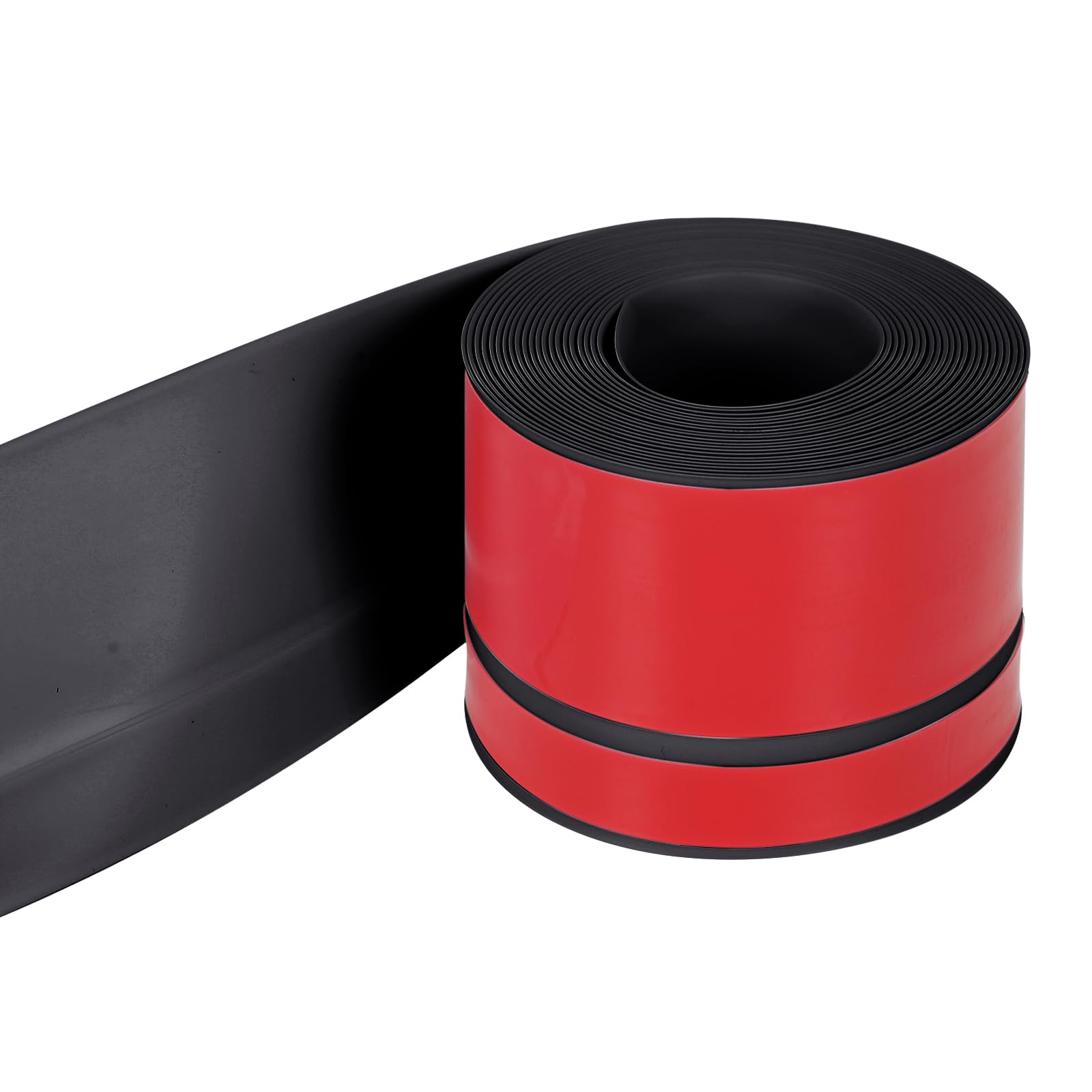 Peel and Stick molding, PVC Skirting Board Self-Adhesive, and for Flexible Boards Cover, Baseboard Tape, Wall Base Moulding Strip(Black18m)