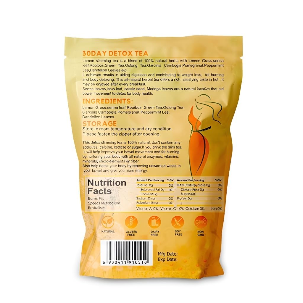 Té De Frutas Desintoxicante, Adelgazante Y Quemagrasas Con Sabor A Limón For 30 Días De Pérdida De Peso - 3 G X 30 Bolsitas(3PCS)