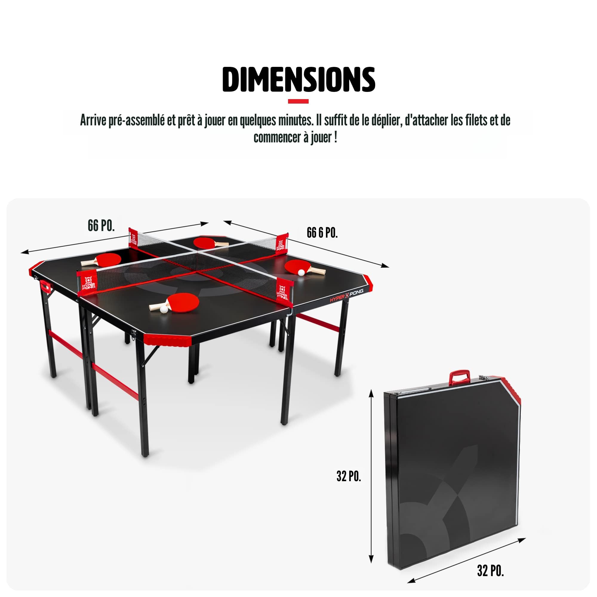 Ensemble de raquettes et balles de ping pong 4 joueurs Taichi - Ben