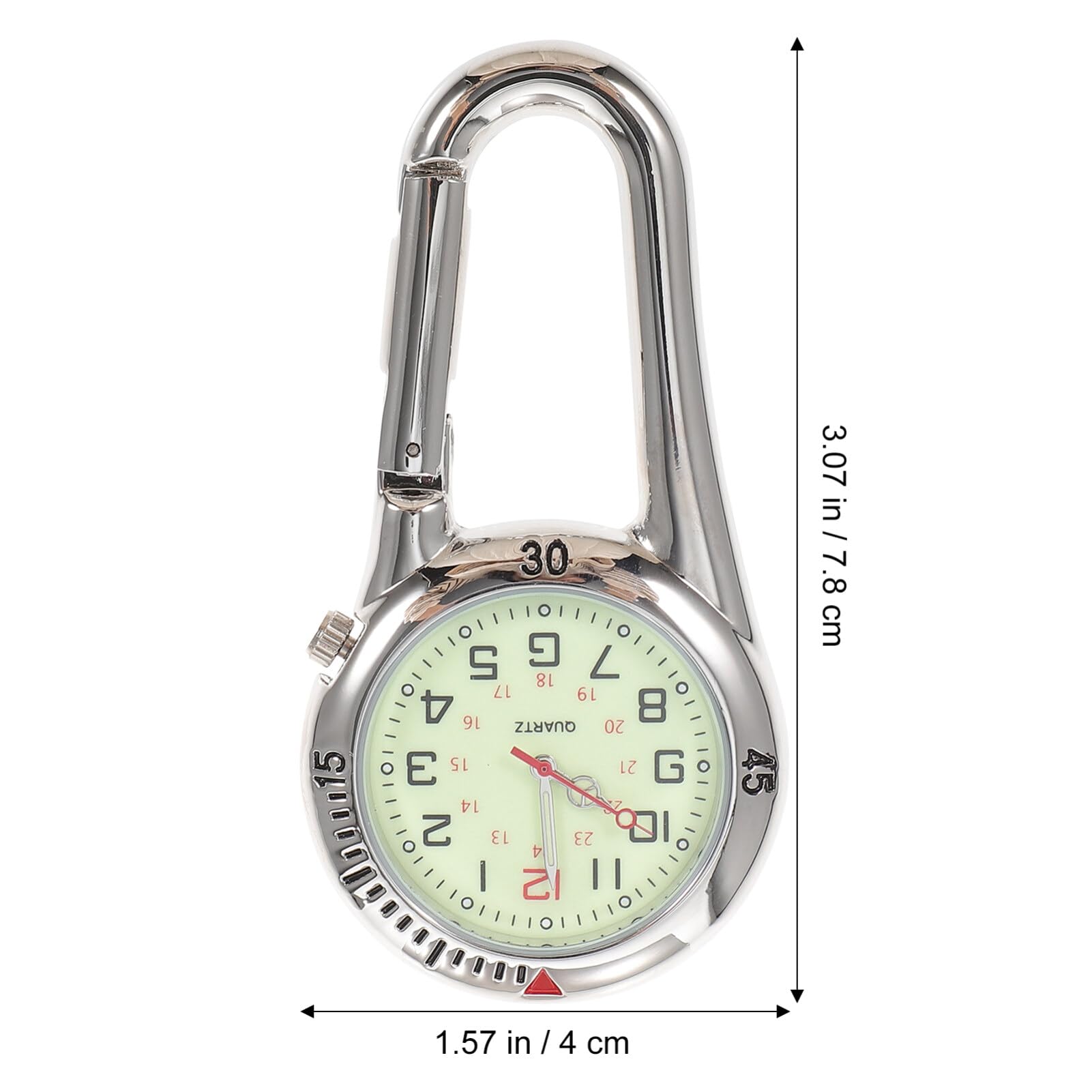 ULTECHNOVO Orologio a Clip Con Quadrante Fosforescente E Moschettone Per Zaino Cintura Orologio Da Taschino Unisex Leggero Per Escursionismo Alpinismo Infermieri Movimento Preciso