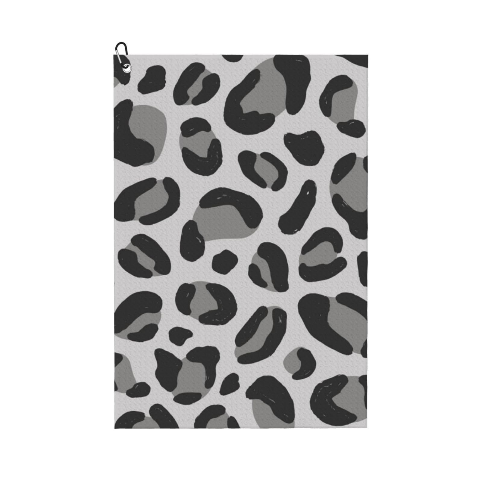 Hnnkloy Snow Leopard Print, 16x24 in Portable Waffle Golf Towels with Carabiner Clip for Golf Bag