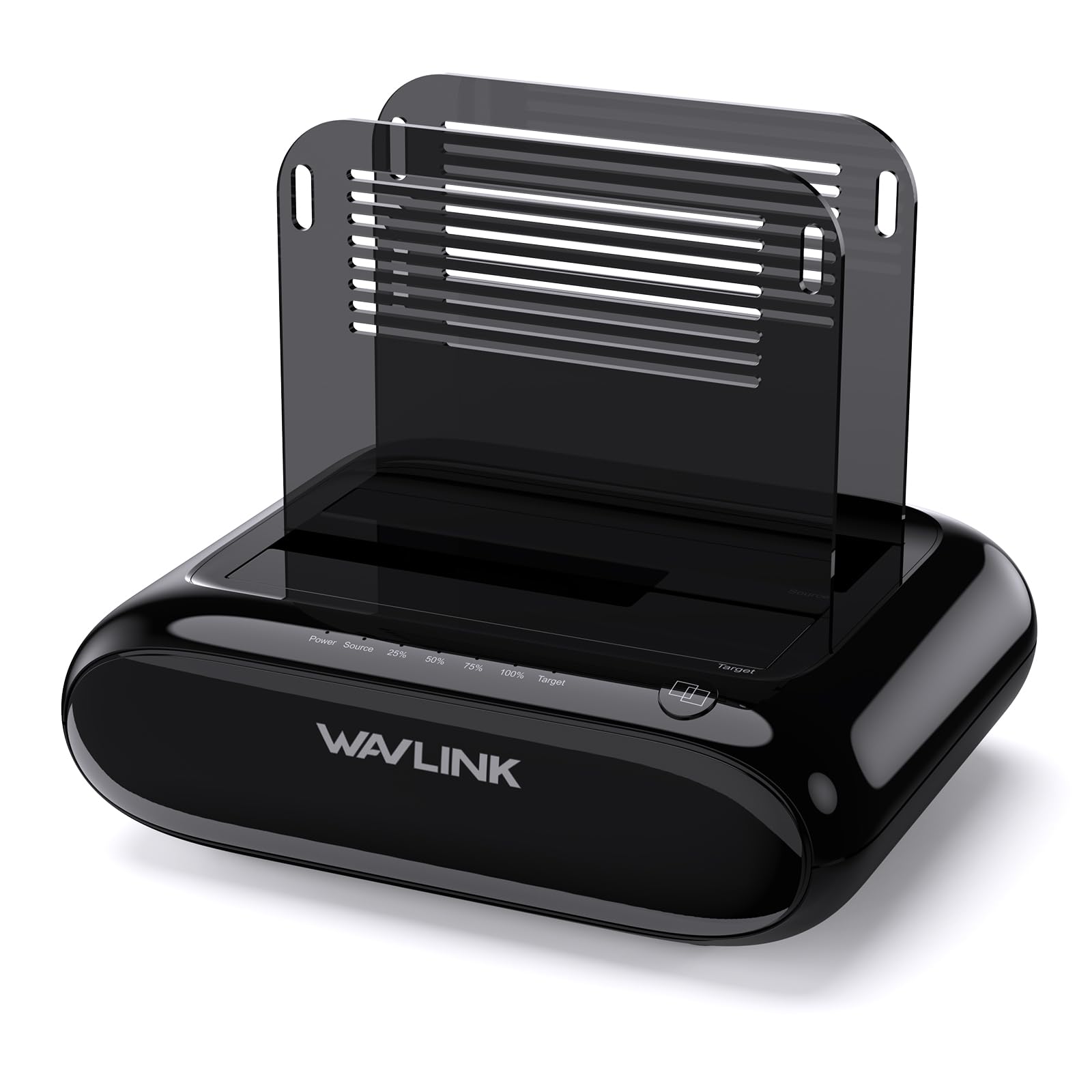 WAVLINK Dual Bay Hard Drive Docking Station - USB 3.0 to SATA I/II/III for 2.5" & 3.5" HDD/SSD with Fixed Bezel, Supports Offline Clone/Duplicator Function, Supports 2x20TB with UASP 6Gbps - Black