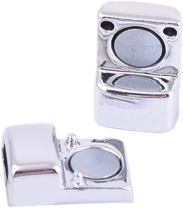 KONMAY 5 Sets 6.0mmx3.0mm Tiny Magnetic Jewelry Clasps for Bracelet Making (Shiny Rhodium) image 3