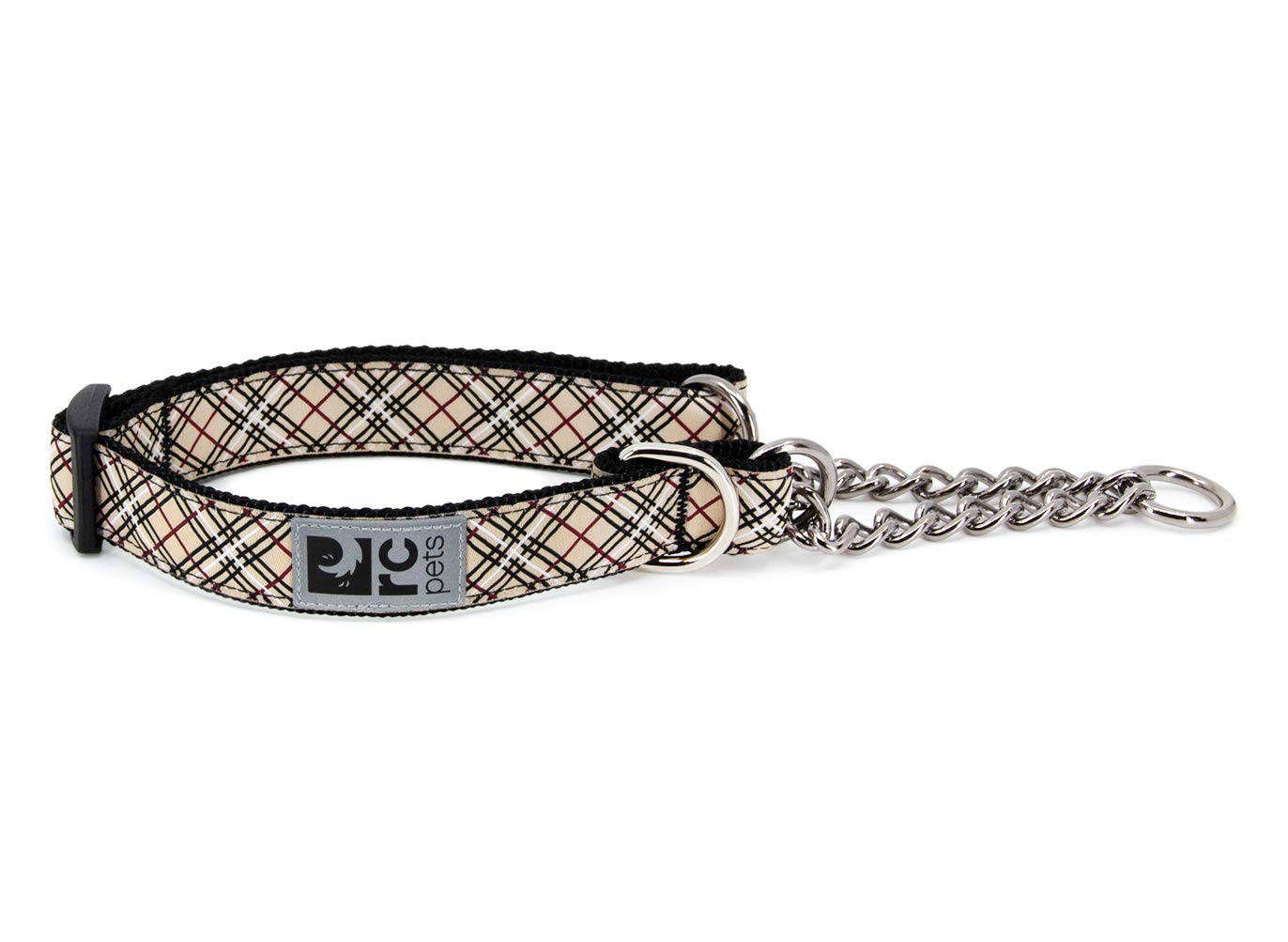 RC Pet Products 1-Inch Training Martingale Dog Collar, 14 to 20-Inch, Large, Tan Tartan