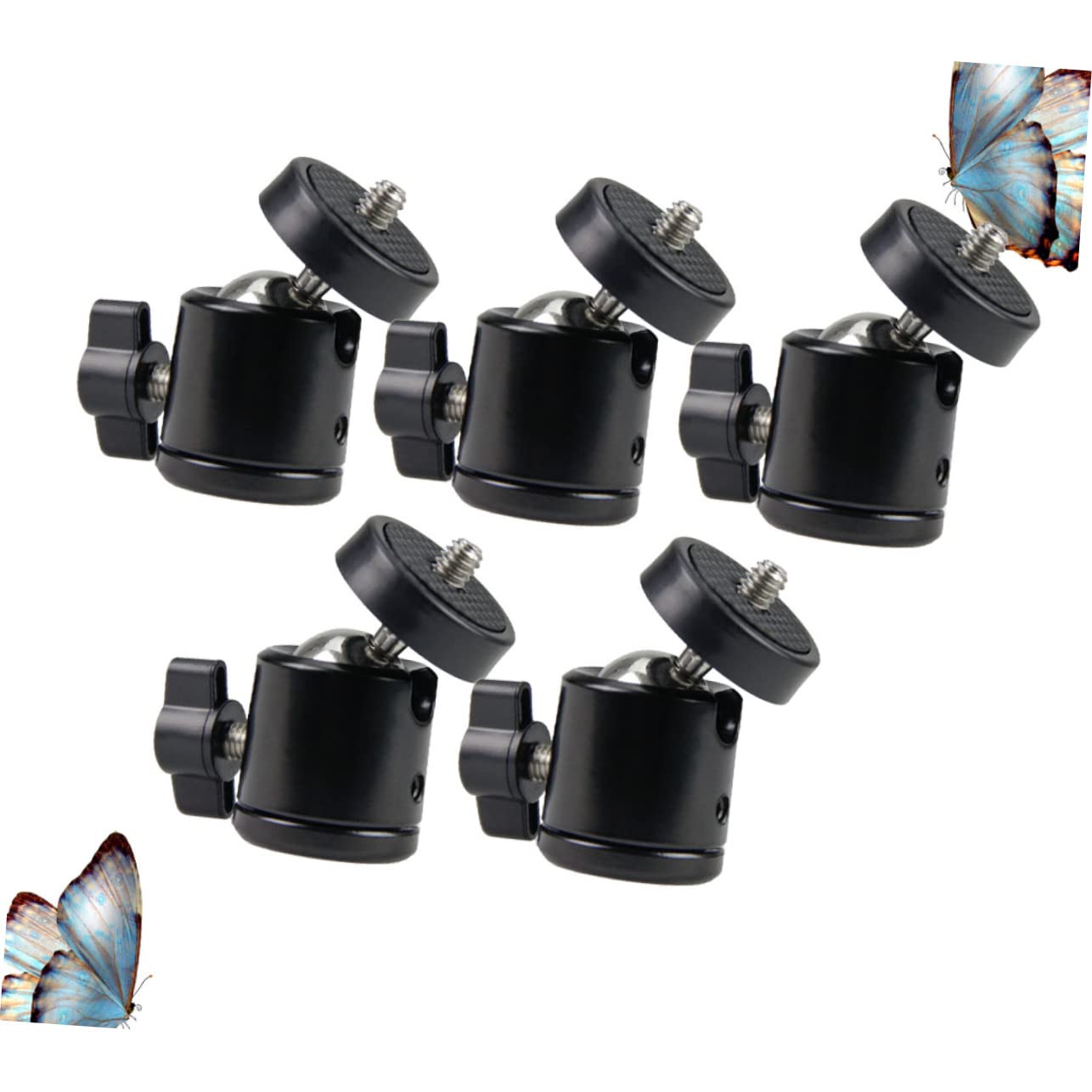 COLLBATH 5pcs Mobile Phone Ptz Spherical Head Compatible SLR Cameras Damping Head Scale 1/4 Screw Base