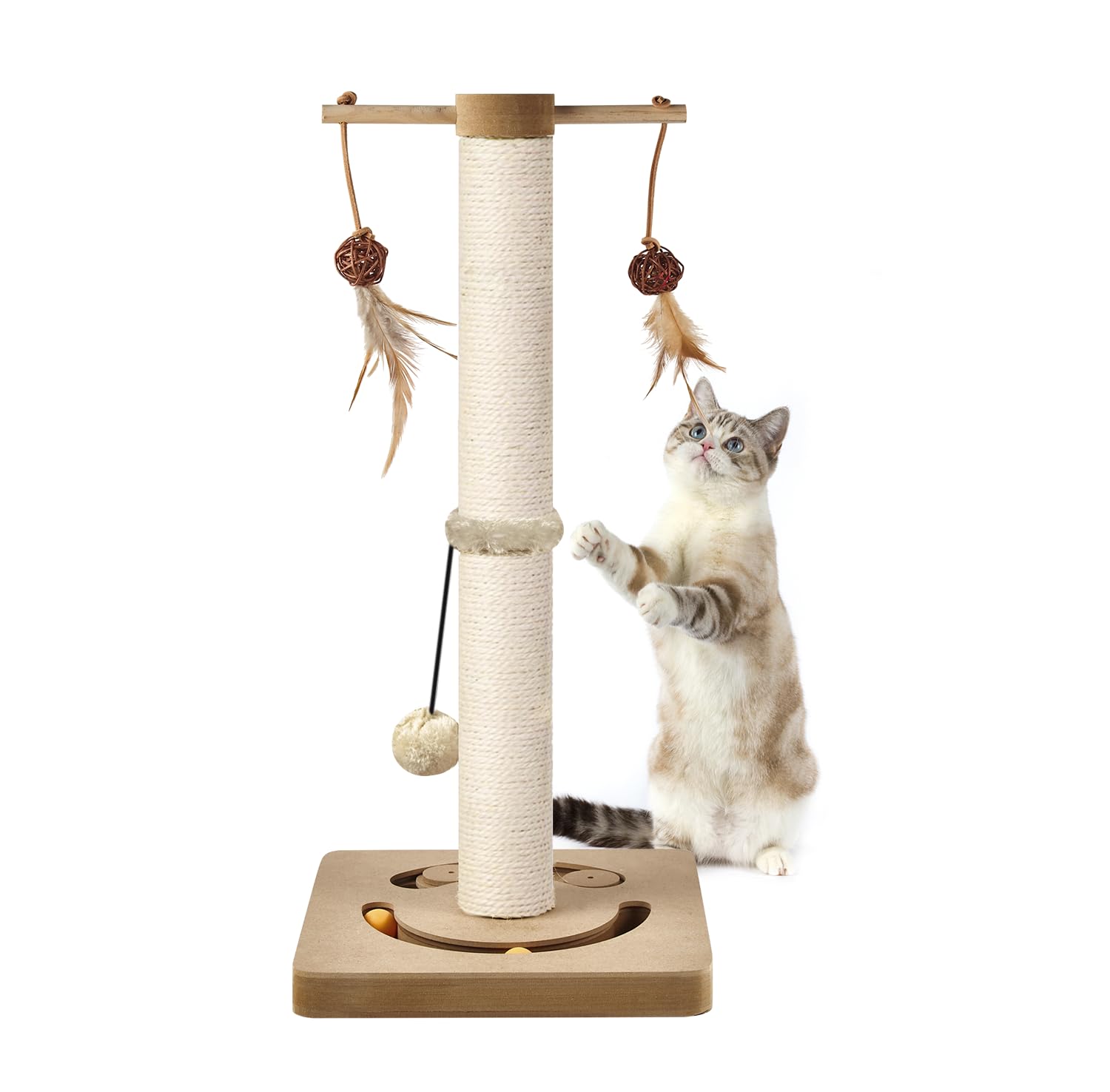 AUSCAT Kratzbrett Wand mit Box, 7 STK. Kratzpappe für Katzen mit Karton, Wandkratzbrett Katzen für Wand- und Möbelschutz, 37 x 24 cm, Panda Design