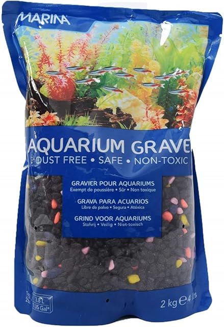 Marina Decorative Aquarium Gravel Neon Twilight, 2 Kg, Black