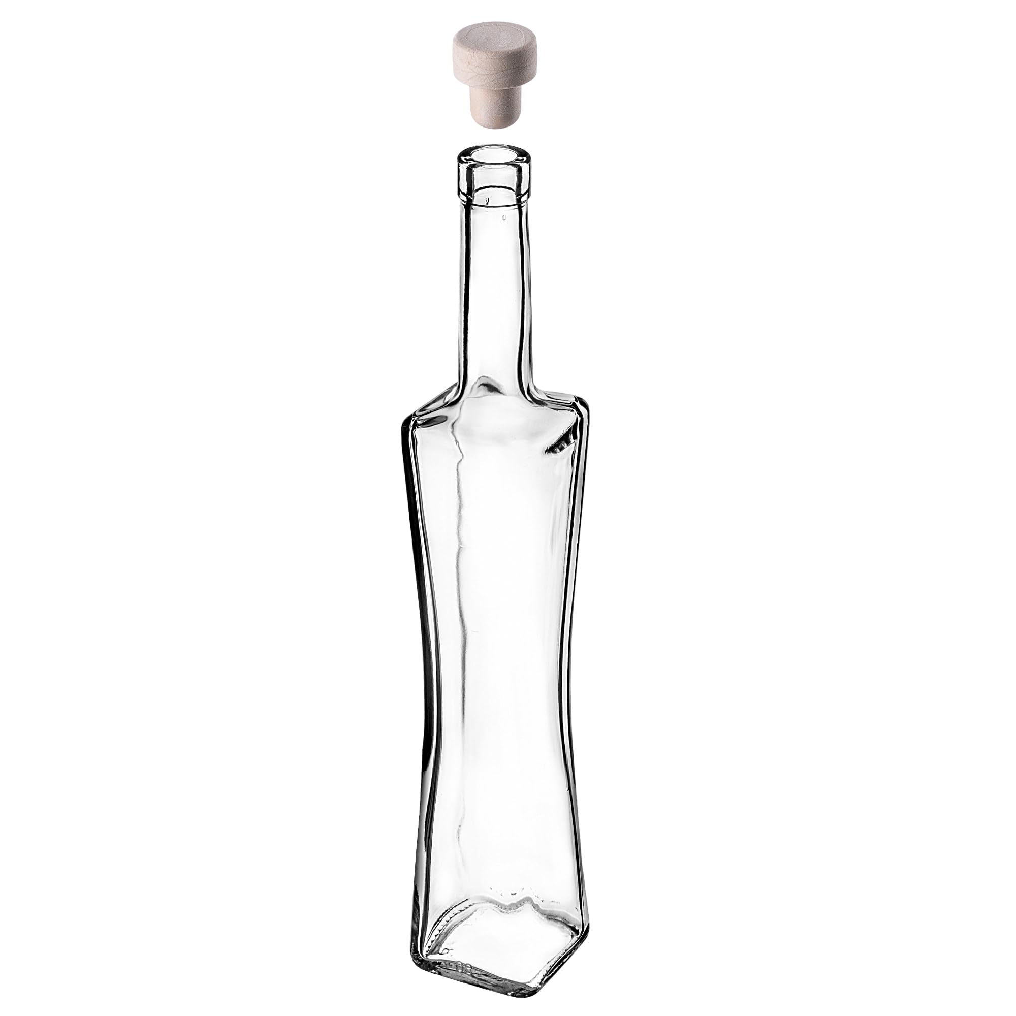 KADAX Juego de 50 botellas de cristal de 500 ml con corcho, botellas vacías para rellenar licor, licor, aceite y vinagre, ideales para regalar botellas de cristal reciclables