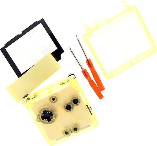 Miniatura 3 de Deal4GO - Kit de carcasa completa semitransparente con botón de activación de pantalla de repuesto para Game Boy Advance SP GBA SP (amarillo)