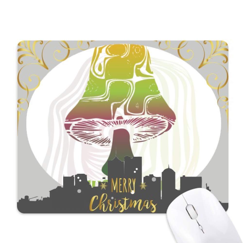 Tapis de souris champignon nuit de Noël en caoutchouc pour ordinateur portable