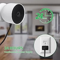 Vista 4 de Paquete de 2 adaptadores de corriente para Google Nest Cam (batería), con cable de carga resistente a la intemperie de 16.4 pies (16.4 ft) que Negro