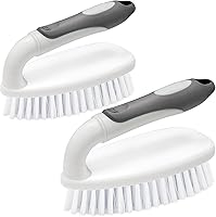 Apvpvpt Heavy Duty Scrub Brush with Stiff Bristles - Bathtub, Shower, Kitchen Sink & Floor Scrubber with Non-Slip Handle