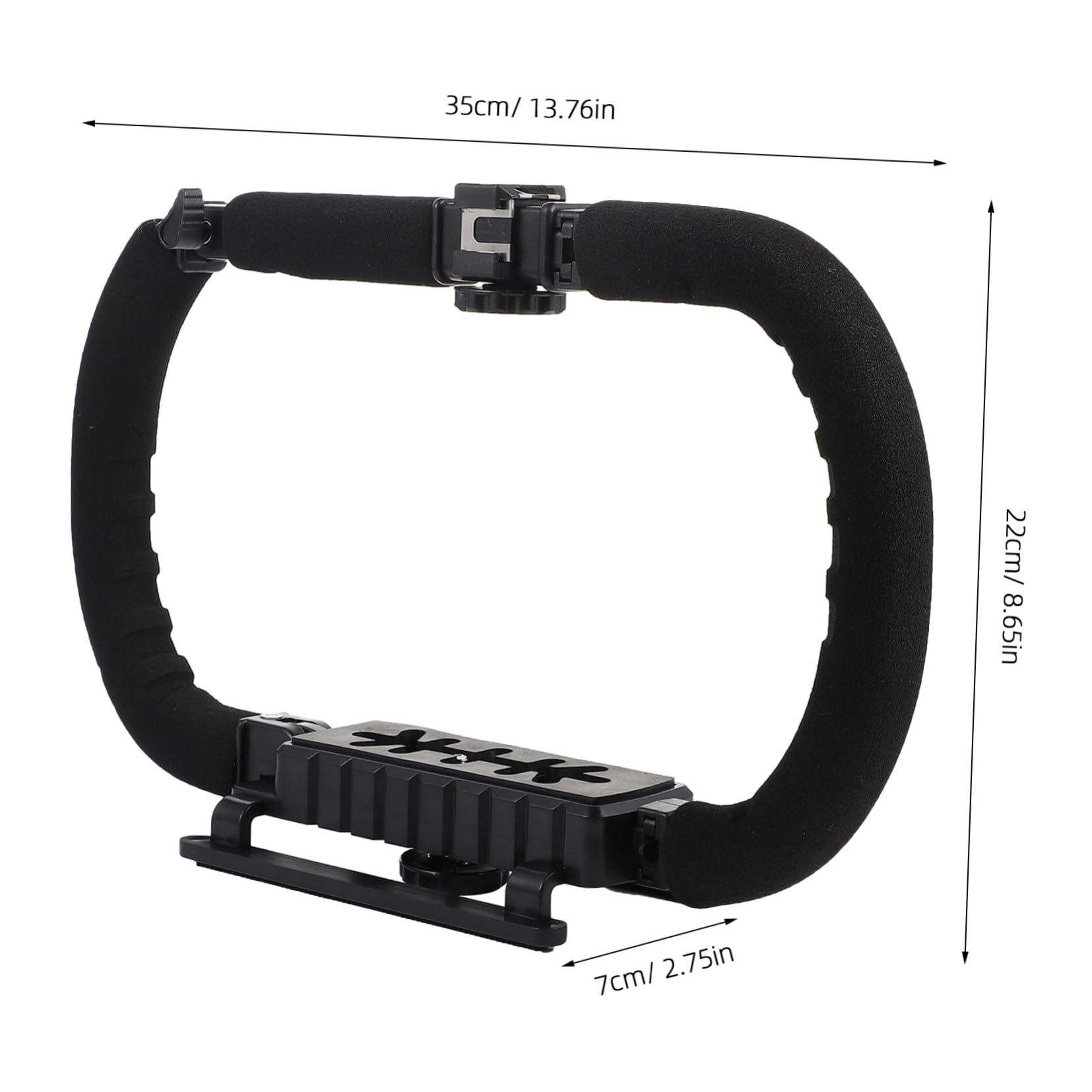 POPETPOP Stabilizzatore per Telefono e Videocamera Design Antiscivolo, Impugnatura in Spugna Ergonomica, Struttura in Plastica e Metallo 3 Porte Hot Shoe