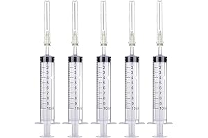 Precision Dispensing Solution: 5-Pack of 10ml Syringes with Needles for Accurate Measurement,...