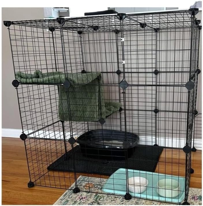A Beautiful Three-Layer Cat Cage, an Artificial Pet Cage, Suitable for Small Indoor Pets Such As Cats and Dogs