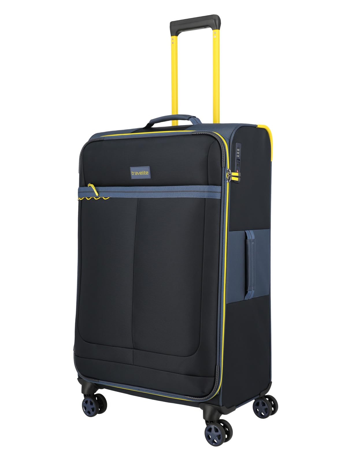 Travelite Color Craze Soft Suitcase Size L with TSA Combination Lock, 4 Double Wheels, Large Polyester Travel Case, 46 x 77 x 30 cm, 3.4 kg, 86 L