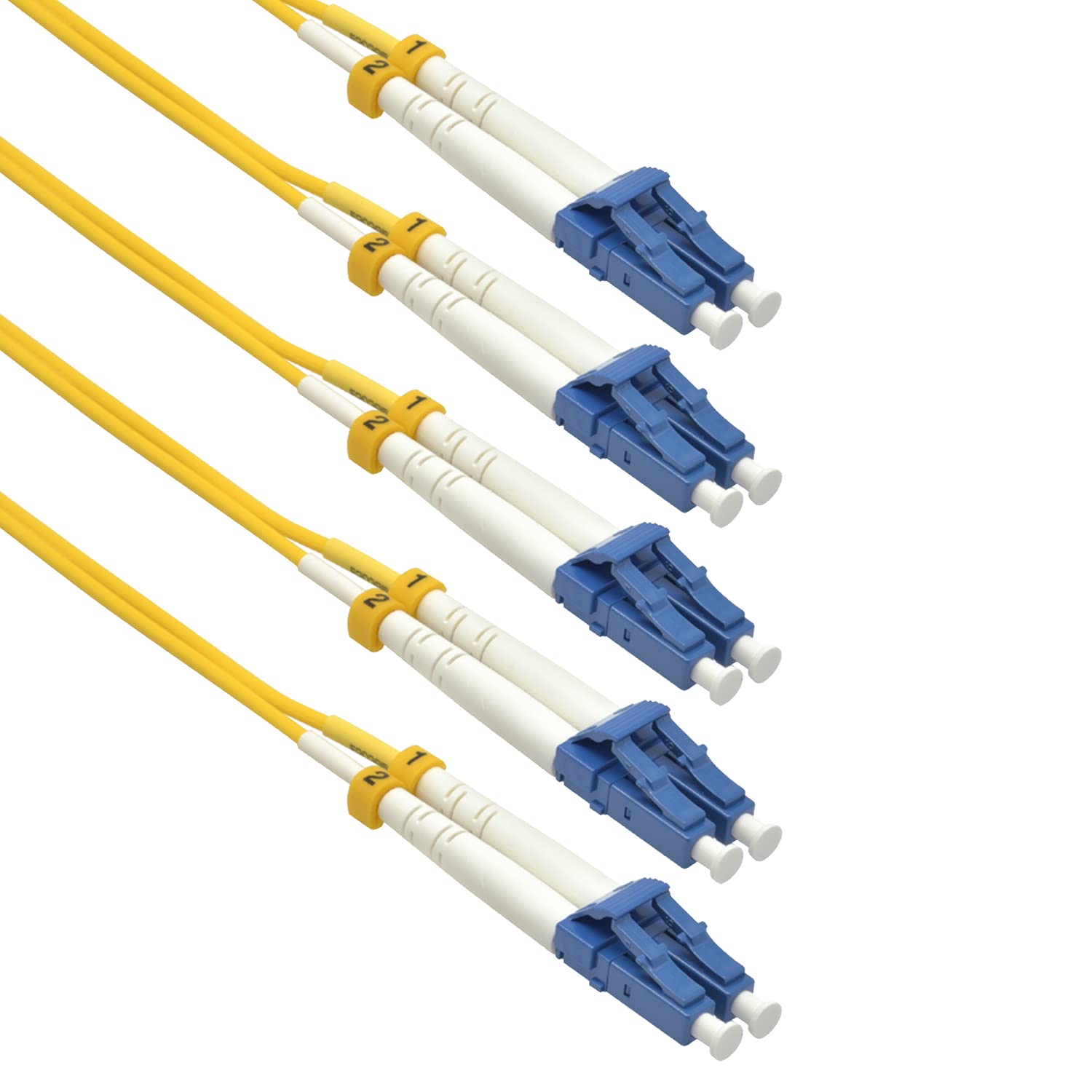 Beszin LC/UPC to LC/UPC Fiber Optic Patch Cable Duplex Singlemode 9/125um (1 Meter, 5-Pack)