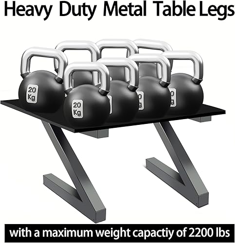 Miniatura 6 de LoJok 2 patas de mesa de acero, patas de metal de 30 pulgadas de altura y 28 pulgadas de ancho, marco Z-N resistente de 3.15 pulgadas de grosor,