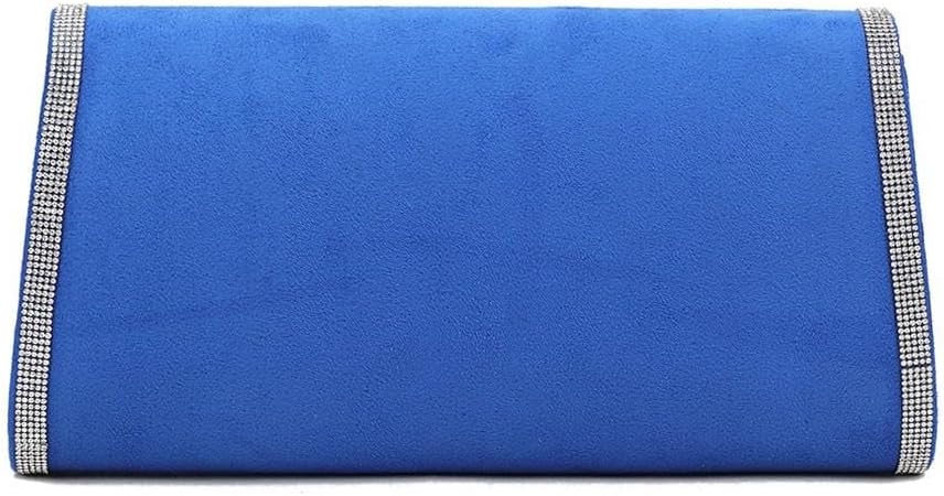 Girly HandBags Womens Faux Suede Diamante Trim Clutch Bag