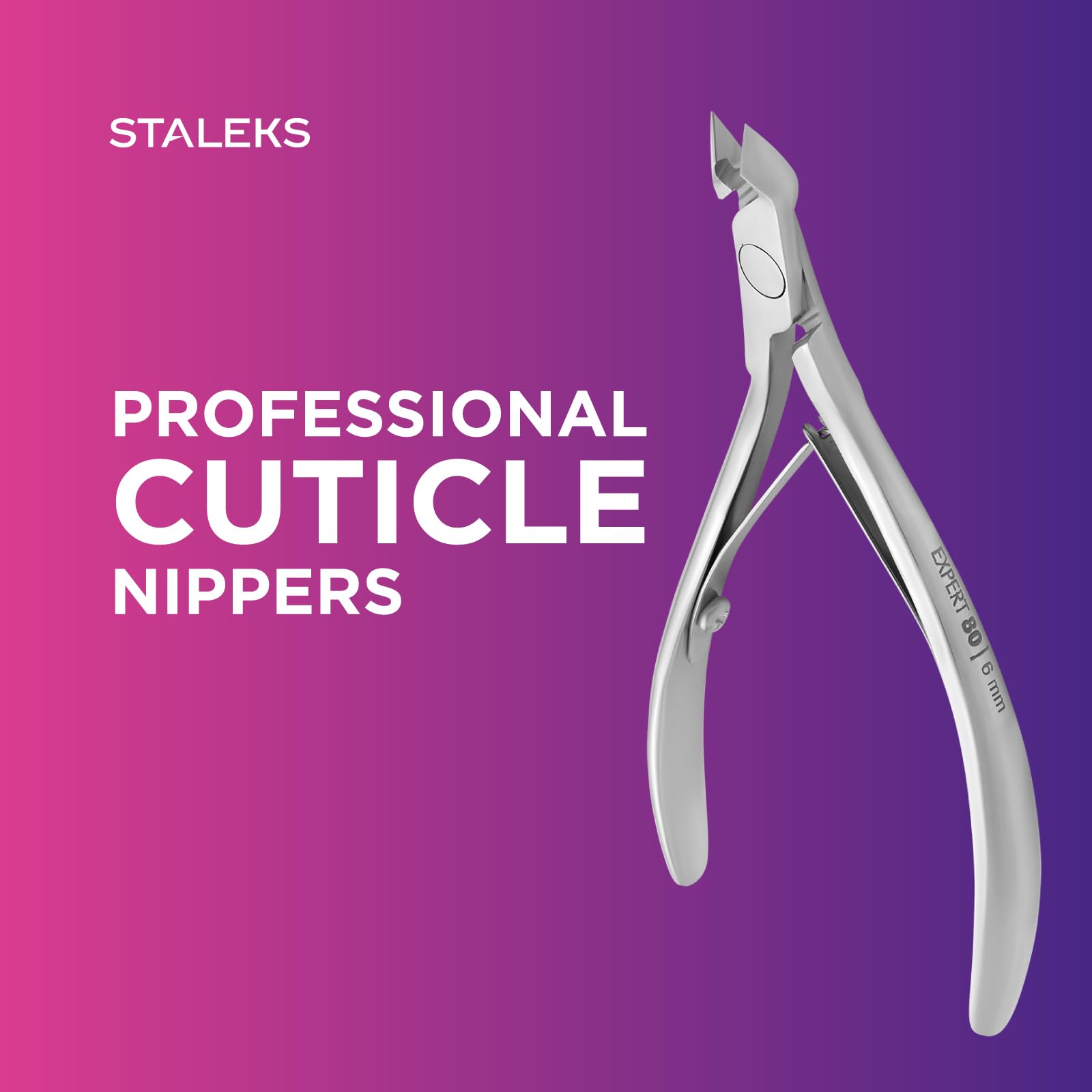 CUTICLE Cımbız STALEKS PRO EXPERT 80 NE Manikür Pedikür Tırnak (NE-80/6 6 mm)