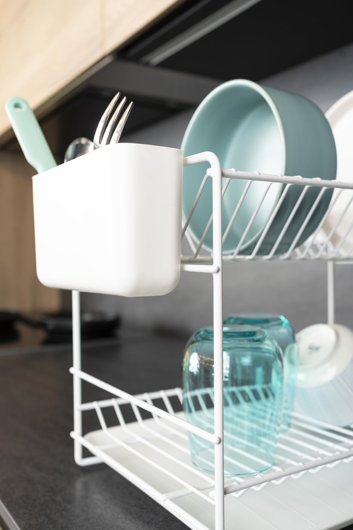 Sauvic Escurreplatos Acero plastificado Blanco, pequeño 38,5x25x28 cm.