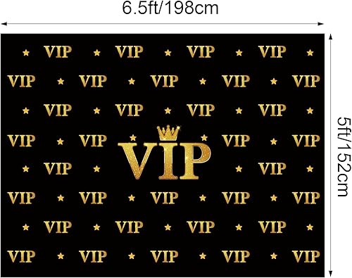Miniatura 2 de VitalCozy Telón de fondo VIP de 6.5 x 5 pies para fotografía, corona, estrella, oro negro, fondo de estudio fotográfico, alfombra roja, premio,
