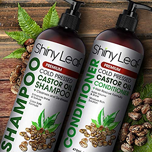 Castor Oil Shampoo and Conditioner For Hair Growth, With Organic Castor Oil, Sulfate Free, Curly Hair Approved, Safe for Color Treated Hair, Repair Hair Damage 16 Fl. Oz. - Thumbnail 3