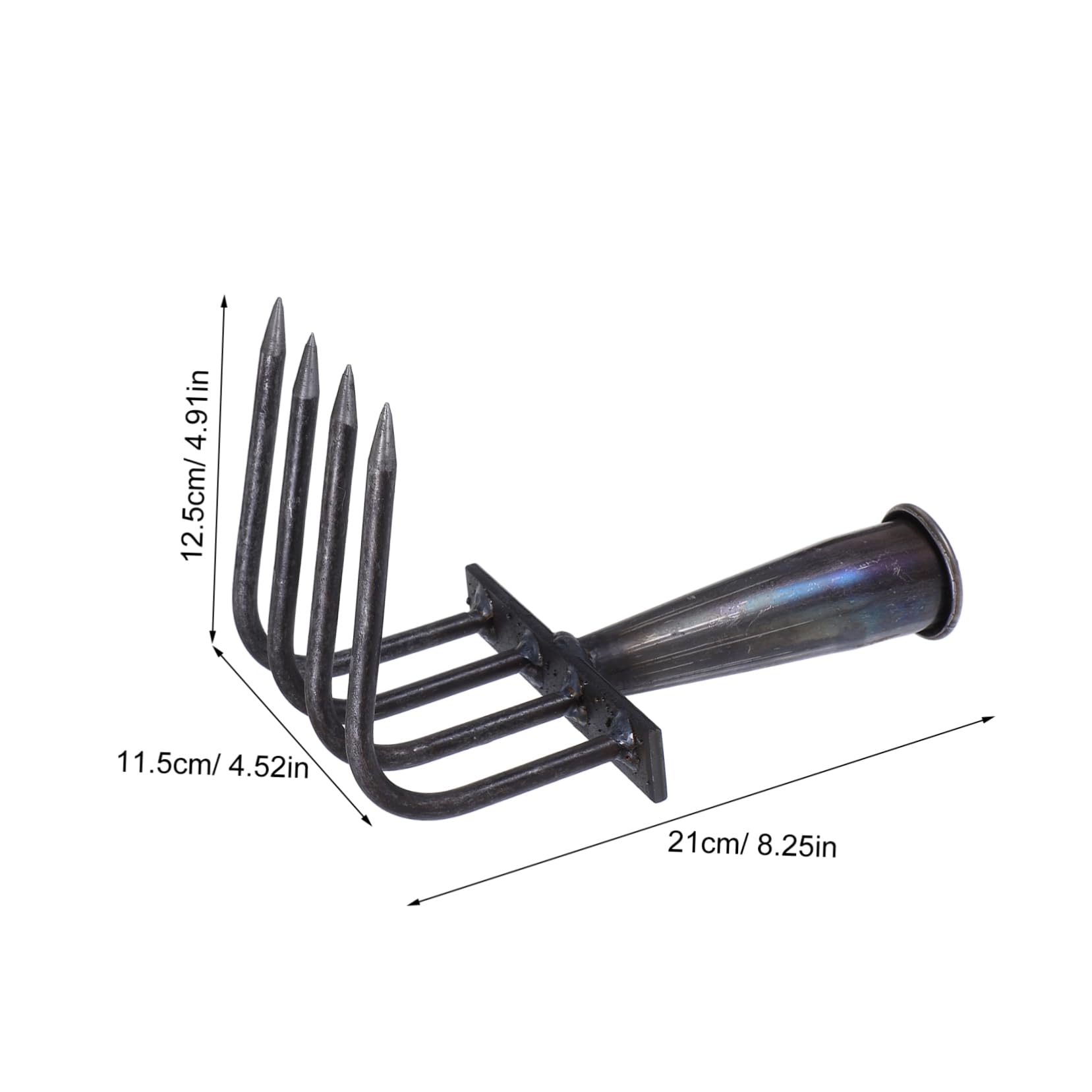 Rastrillo de Acero Inoxidable para jardinería, rastrillo de Hojas Extensible con púas para Mantenimiento de césped, para Trabajos y jardinería.