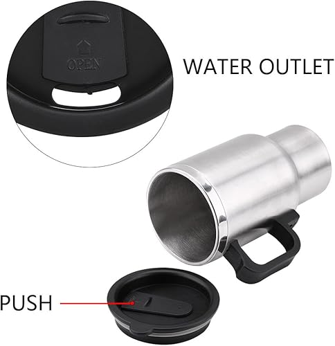 Miniatura 8 de Taza de café eléctrica - Auto Wasserkocher - Taza de viaje calentada universal para coche eléctrico botella de calefacción taza de acero inoxidable