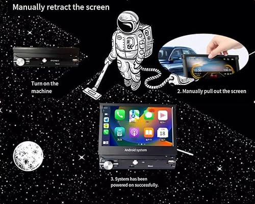 Vista 3 de Android 13 Sinlge Din Vertical Estéreo para automóvil con Apple Carplay inalámbrico/con cable y Android Auto de 7 pulgadas con pantalla táctil