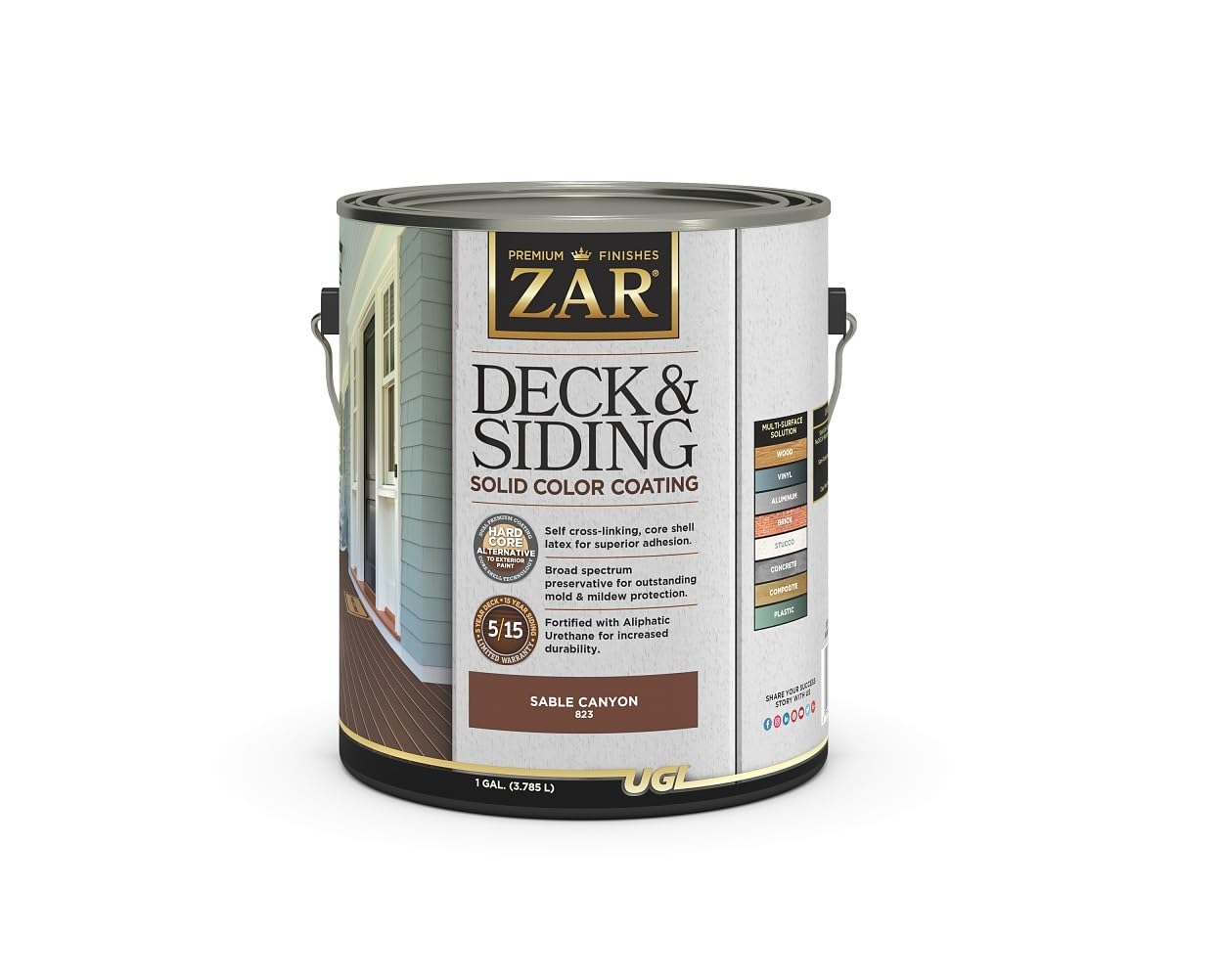 Amazon.com: ZAR 1 gal. Sable Canyon Exterior Deck and Siding Solid