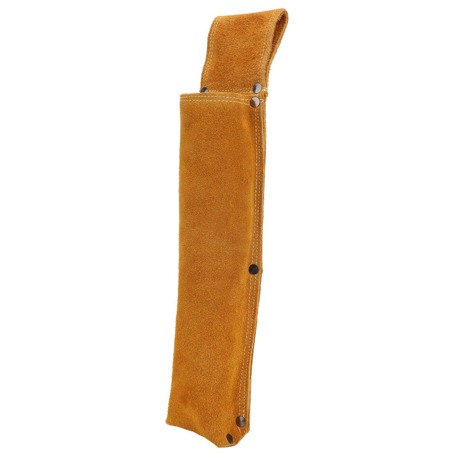 Cowhide, Yellow, With 10 Reinforced Rivets Cut Resistance, Wear Resistance, 2.4 x 9.8 x 12.6inch, Welding Rod Electrode Bag, Welding Rod Waist Bag, for Holder