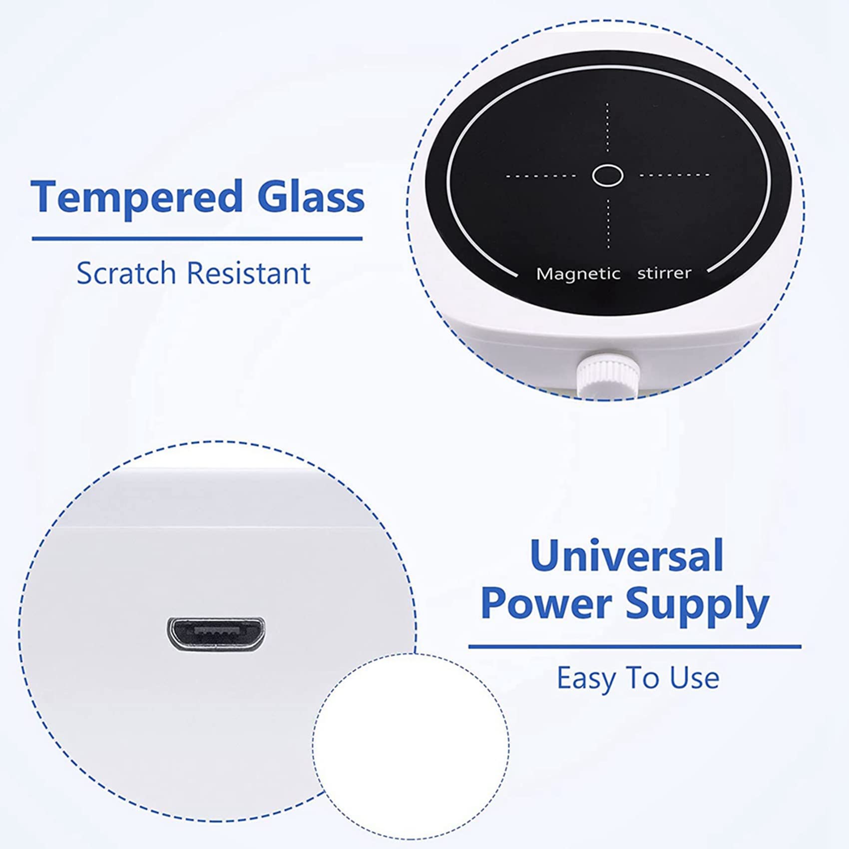 Agitateur Magnétique Mélangeur Compact 2L 4000 Tr/Min USB UE
