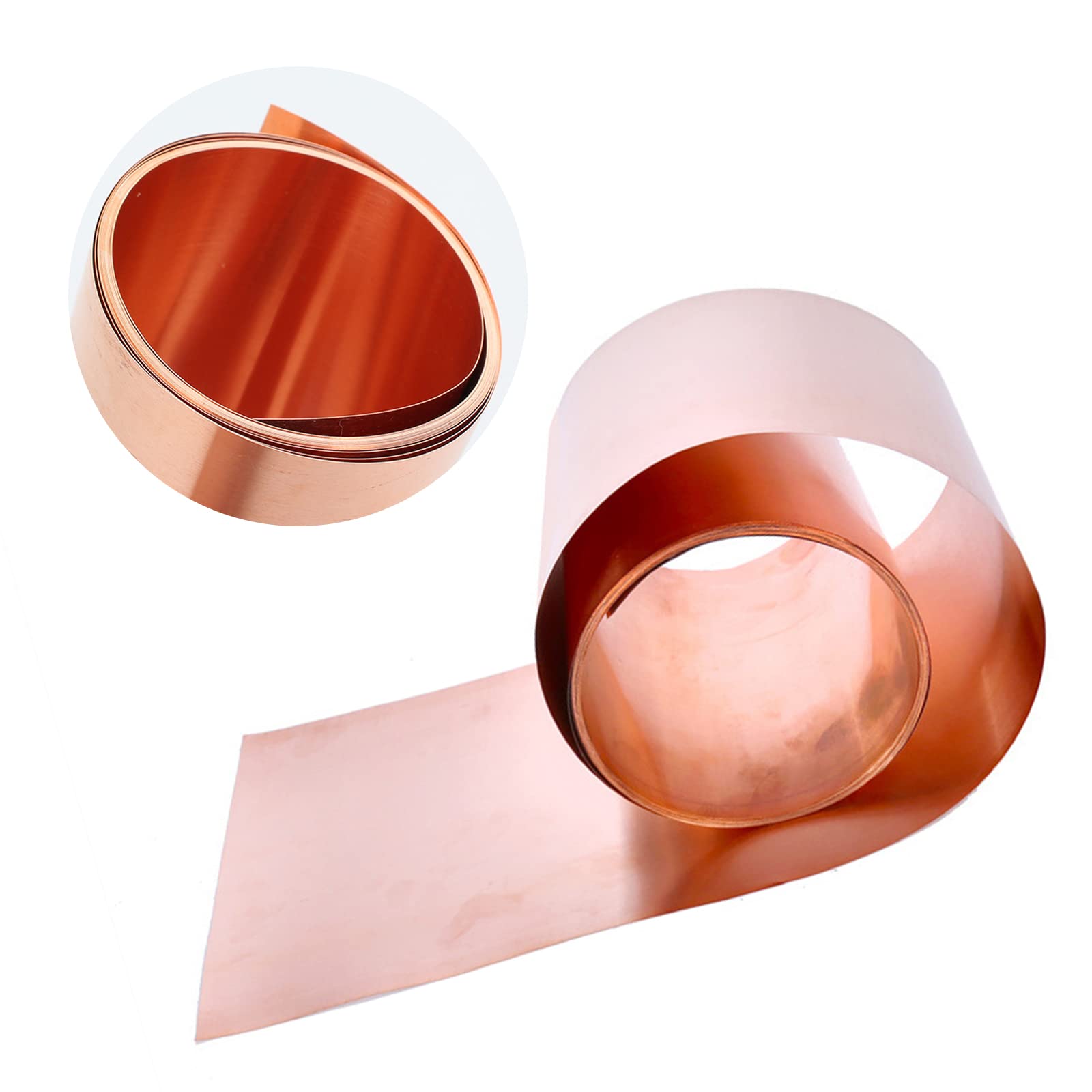 Rollo de lámina de cobre de 0,2 mm de espesor, rollo de lámina de metal Cu delgada de lámina de cobre, placa de lámina de lámina de metal Cu de cobre de alta pureza/Cobre/0,1 mm x 50 mm x 10