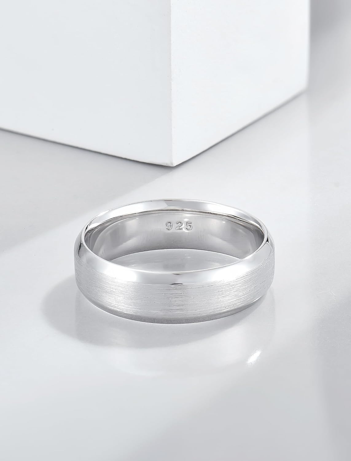 STARCHENIE 6mm Wedding Band Solid 925 Sterling Silver Ring for Men Comfort Fit Size 7-12 - Image 2