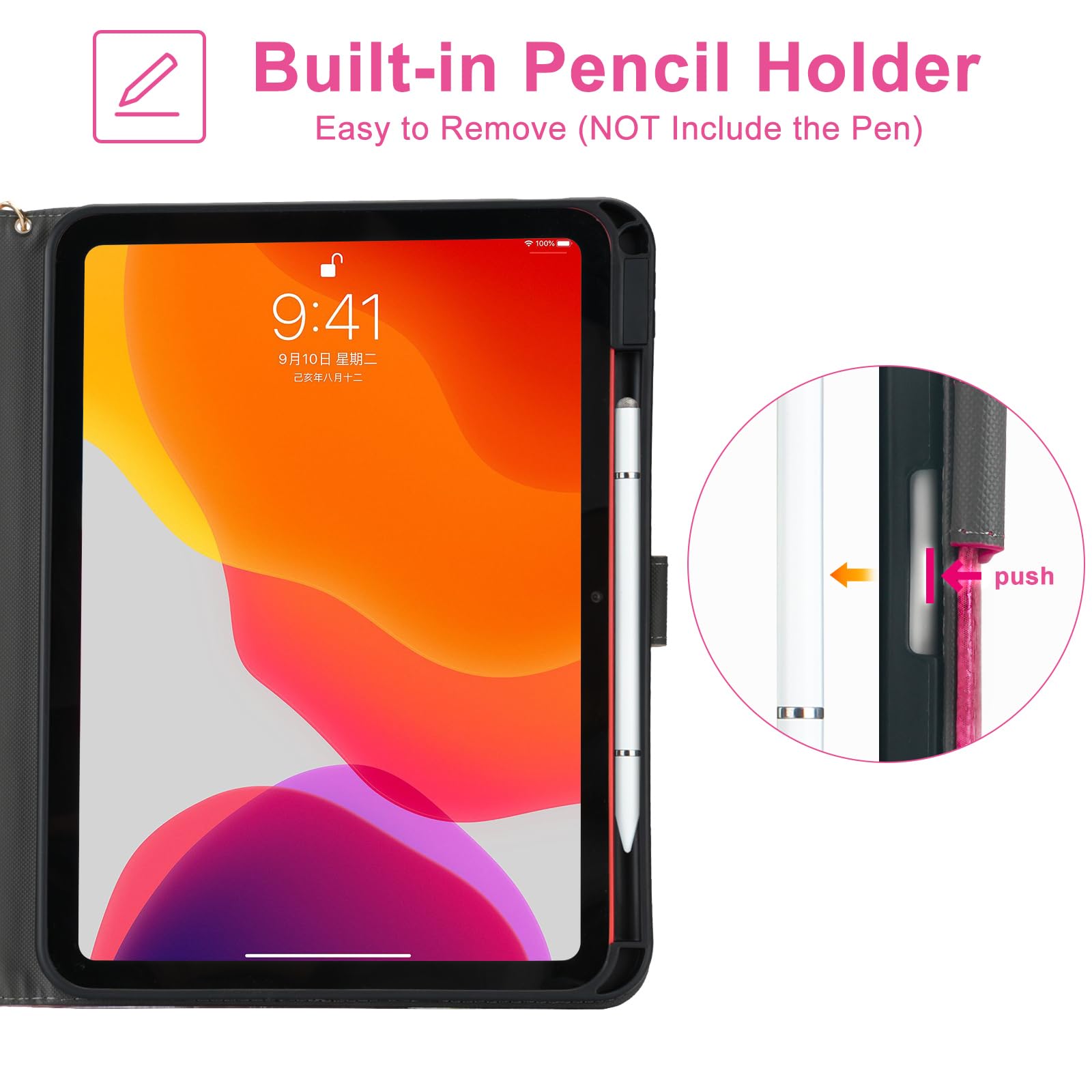 JOYSHELL Urocze etui z motywem kreskówkowym na iPada 10. generacji 10,9 cala (2022), iPada (A16) 11. generacji 11 cali (2025), etui folio Smart Cover dla dzieci i dziewcząt z uchwytem na ołówki
